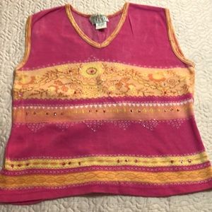 Funky People sleeveless Knit Shirt, Sz Lg